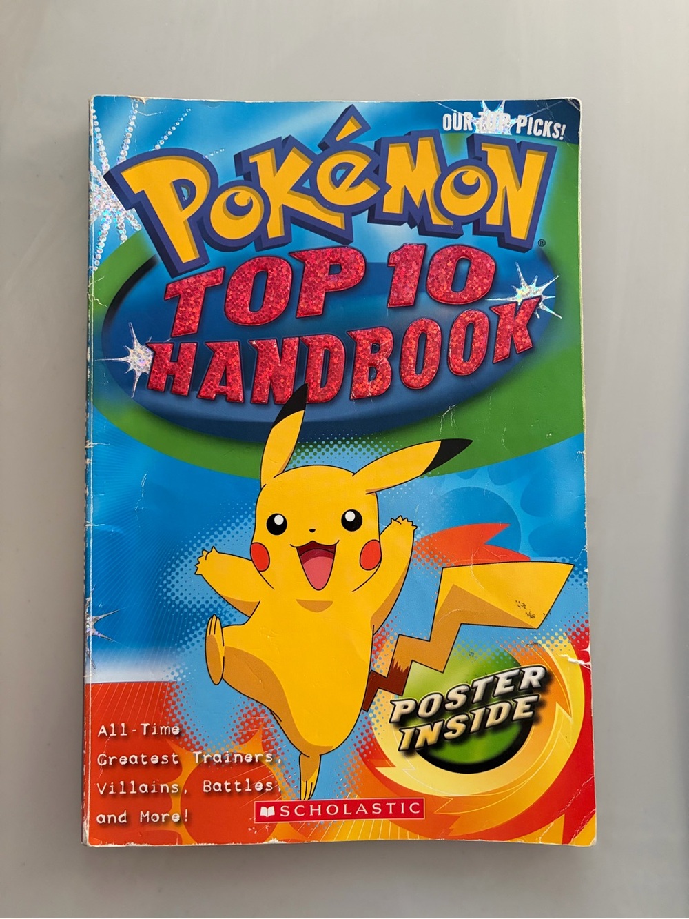 Y2K Scholastic Pokémon Top 10 Handbook - Blue, Yellow, Green, Red